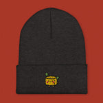 Load image into Gallery viewer, Stinky Tofu Embroidered Beanie - Ni De Mama Chinese - Inspired Clothing | Heather Charcoal ,

