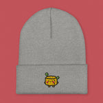 Load image into Gallery viewer, Stinky Tofu Embroidered Beanie - Ni De Mama Chinese - Inspired Clothing | Heather Grey ,
