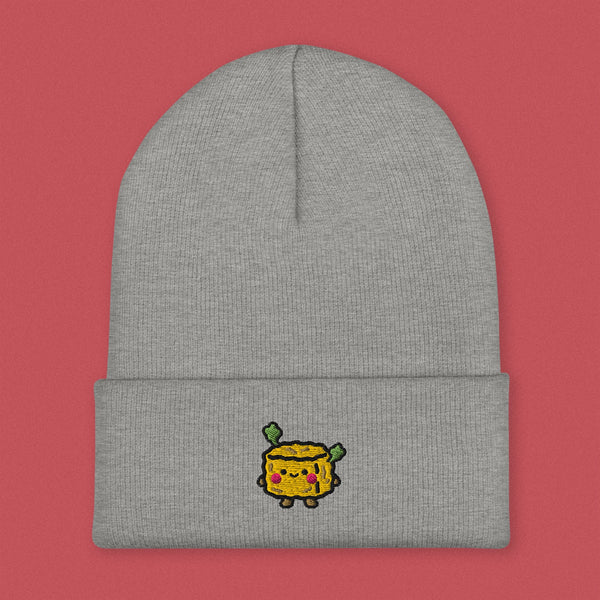 Stinky Tofu Embroidered Beanie - Ni De Mama Chinese - Inspired Clothing | Heather Grey ,