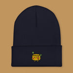 Load image into Gallery viewer, Stinky Tofu Embroidered Beanie - Ni De Mama Chinese - Inspired Clothing | Navy Blue ,
