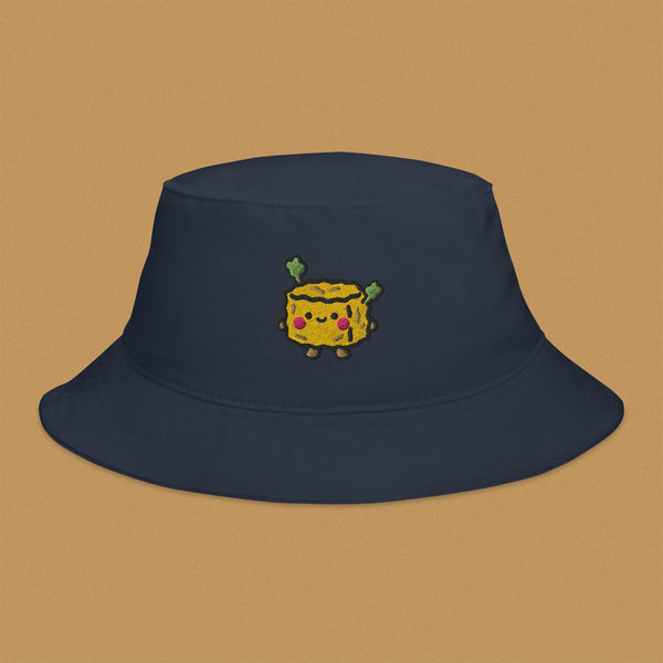 Stinky Tofu Embroidered Bucket Hat - Ni De Mama Chinese - Inspired Clothing | Navy Blue ,