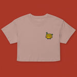 Load image into Gallery viewer, Stinky Tofu Embroidered Crop T-Shirt - Ni De Mama Chinese - Inspired Clothing | Dusty Mauve , XS
