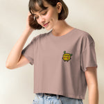 Load image into Gallery viewer, Stinky Tofu Embroidered Crop T-Shirt - Ni De Mama Chinese - Inspired Clothing | Soft Orchid , XS
