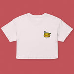 Load image into Gallery viewer, Stinky Tofu Embroidered Crop T-Shirt - Ni De Mama Chinese - Inspired Clothing | Soft Orchid , XS
