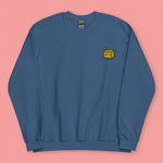 Load image into Gallery viewer, Stinky Tofu Embroidered Sweatshirt - Ni De Mama Chinese - Inspired Clothing | Steel Blue , S
