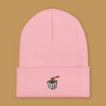 Load image into Gallery viewer, Takeout Box Embroidered Beanie - Ni De Mama Chinese - Inspired Clothing | Soft Pink ,
