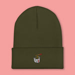 Load image into Gallery viewer, Takeout Box Embroidered Beanie - Ni De Mama Chinese - Inspired Clothing | Olive Green ,
