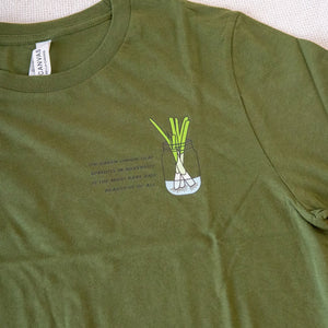 "The Green Onion That Sprouts" T-Shirt / Sample (Final Sale) - Ni De Mama Chinese - Inspired Clothing | Olive Green , M