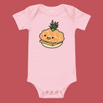 Load image into Gallery viewer, Tropical Pineapple Bun Baby Onesie - Ni De Mama Chinese - Inspired Clothing | Pink , 3 - 6m
