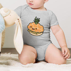 Tropical Pineapple Bun Baby Onesie - Ni De Mama Chinese - Inspired Clothing | White , 3 - 6m