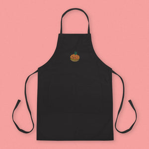 Tropical Pineapple Bun Embroidered Apron - Ni De Mama Chinese - Inspired Clothing | Black ,