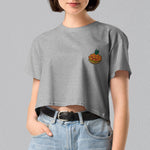 Load image into Gallery viewer, Tropical Pineapple Bun Embroidered Crop T-Shirt - Ni De Mama Chinese - Inspired Clothing | Ivory White , XS
