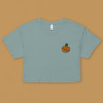 Load image into Gallery viewer, Tropical Pineapple Bun Embroidered Crop T-Shirt - Ni De Mama Chinese - Inspired Clothing | Teal , XS
