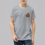 Load image into Gallery viewer, Tropical Pineapple Bun Embroidered Kids T-Shirt - Ni De Mama Chinese - Inspired Clothing | Heather Charcoal , S
