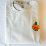 Load image into Gallery viewer, Tropical Pineapple Bun Embroidered Sweatshirt / Imperfect (Final Sale) - Ni De Mama Chinese - Inspired Clothing | Soft Cream , M
