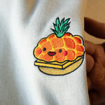 Load image into Gallery viewer, Tropical Pineapple Bun Embroidered Sweatshirt / Imperfect (Final Sale) - Ni De Mama Chinese - Inspired Clothing | Soft Cream , M
