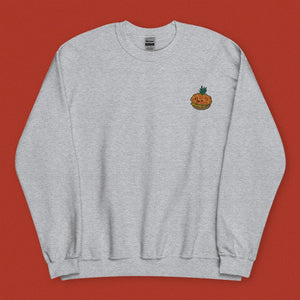 Tropical Pineapple Bun Embroidered Sweatshirt - Ni De Mama Chinese - Inspired Clothing | Heather Grey , S