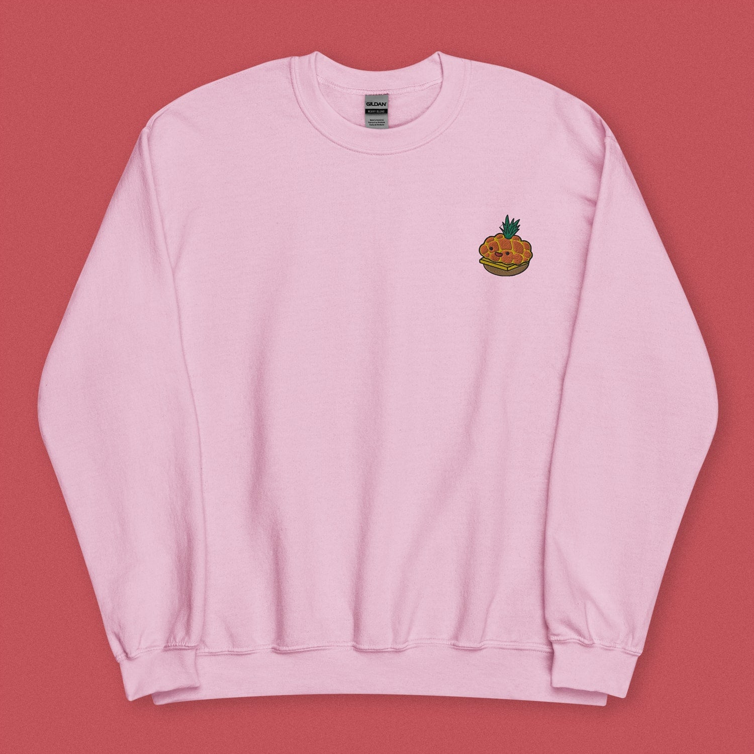 Tropical Pineapple Bun Embroidered Sweatshirt - Ni De Mama Chinese - Inspired Clothing | Soft Pink , S