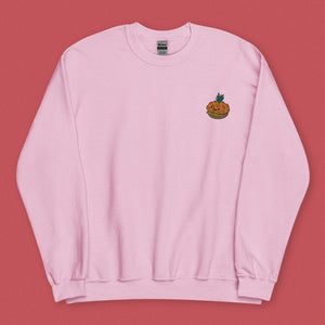 Tropical Pineapple Bun Embroidered Sweatshirt - Ni De Mama Chinese - Inspired Clothing | Soft Pink , S