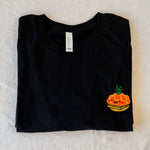 Load image into Gallery viewer, Tropical Pineapple Bun Embroidered T-Shirt / Imperfect (Final Sale) - Ni De Mama Chinese - Inspired Clothing | Black , 2XS
