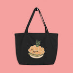 Load image into Gallery viewer, Tropical Pineapple Bun Large Tote - Ni De Mama Chinese - Inspired Clothing | Black ,
