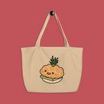 Load image into Gallery viewer, Tropical Pineapple Bun Large Tote - Ni De Mama Chinese - Inspired Clothing | Canvas ,
