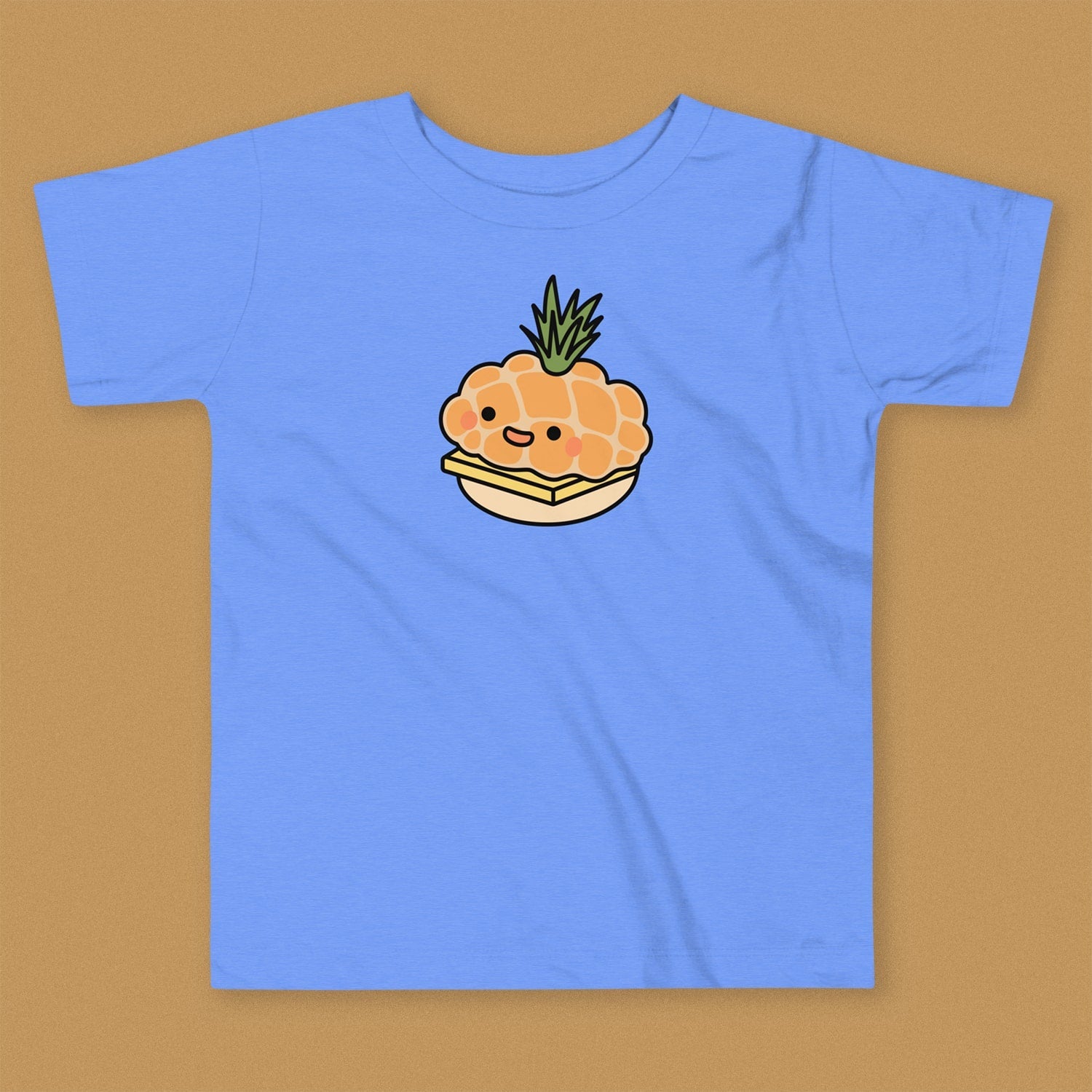 Tropical Pineapple Bun Toddler T-Shirt - Ni De Mama Chinese - Inspired Clothing | Heather Blue , 2T