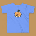 Load image into Gallery viewer, Tropical Pineapple Bun Toddler T-Shirt - Ni De Mama Chinese - Inspired Clothing | Heather Blue , 2T
