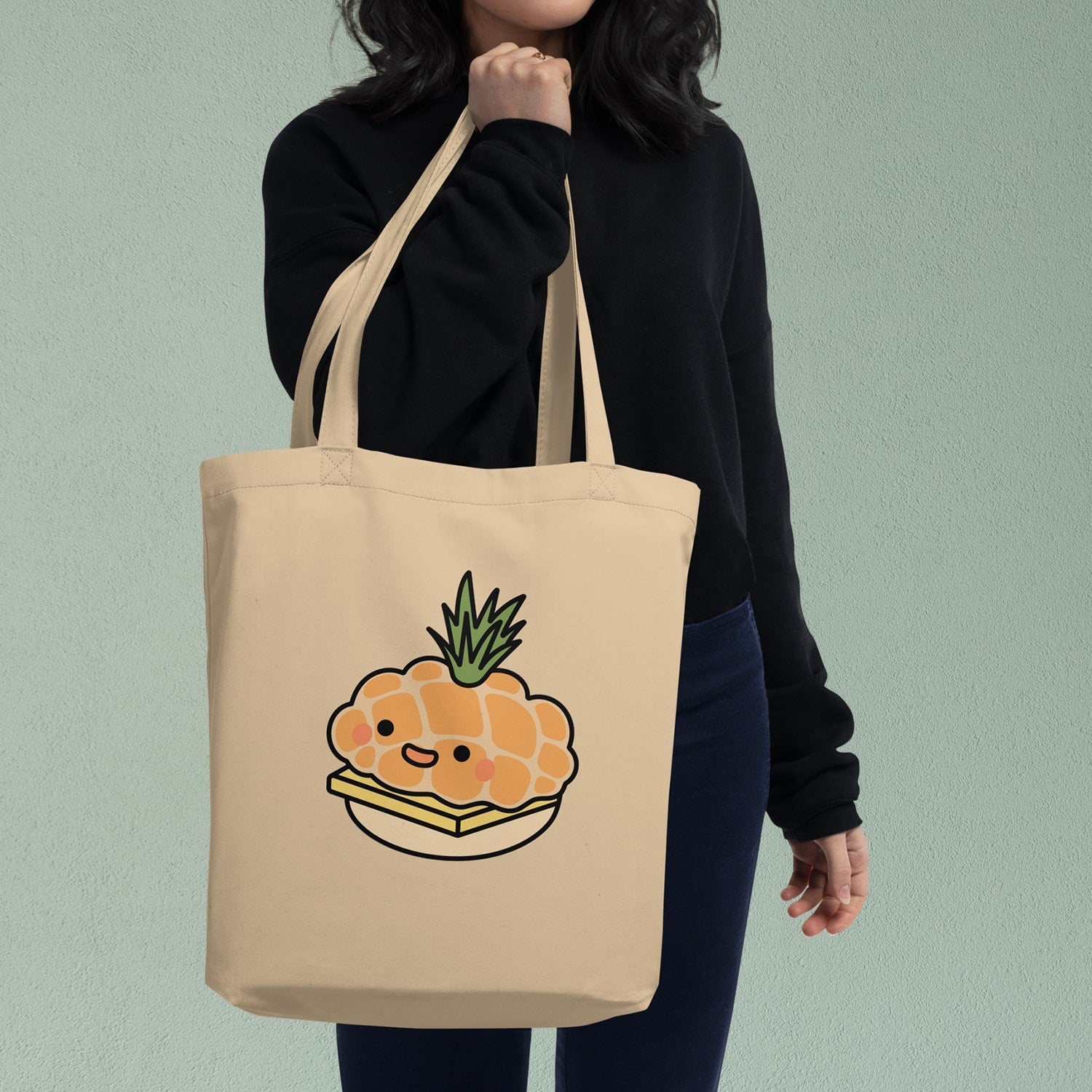 Tropical Pineapple Bun Tote Bag - Ni De Mama Chinese - Inspired Clothing | ,