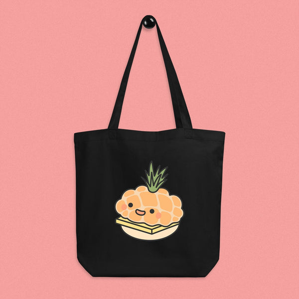 Tropical Pineapple Bun Tote Bag - Ni De Mama Chinese - Inspired Clothing | Black ,