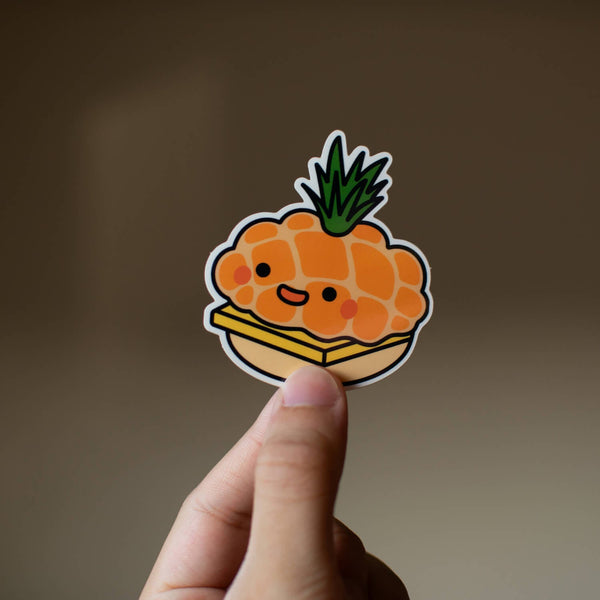 Tropical Pineapple Bun Vinyl Sticker - Ni De Mama Chinese - Inspired Clothing | ,