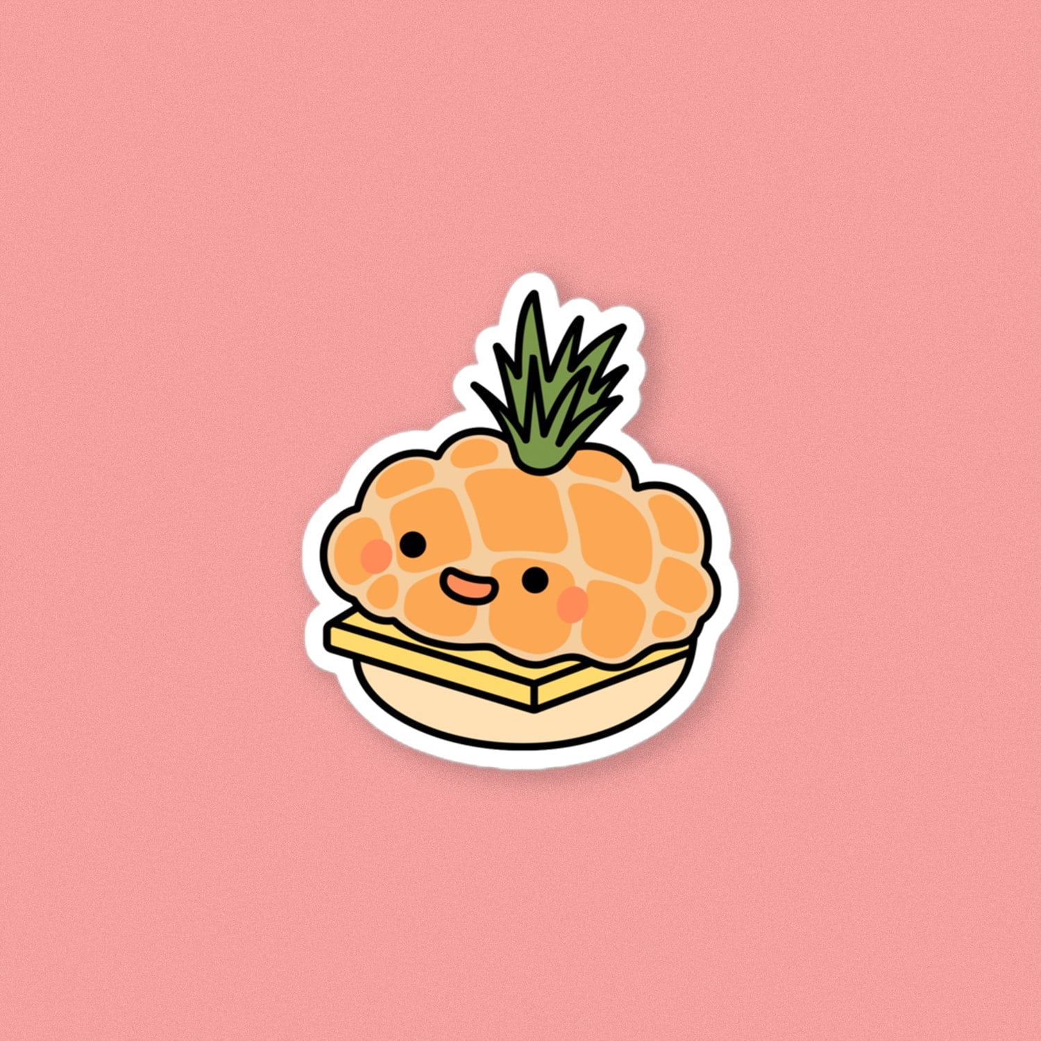 Tropical Pineapple Bun Vinyl Sticker - Ni De Mama Chinese - Inspired Clothing | ,