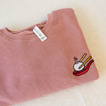 Load image into Gallery viewer, Xiao Long Bao Embroidered Crop Sweatshirt / Imperfect (Final Sale) - Ni De Mama Chinese - Inspired Clothing | Mauve , S
