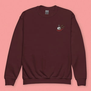 Xiao Long Bao Embroidered Kids Sweatshirt / Overstock (Final Sale) - Ni De Mama Chinese - Inspired Clothing | Maroon , M