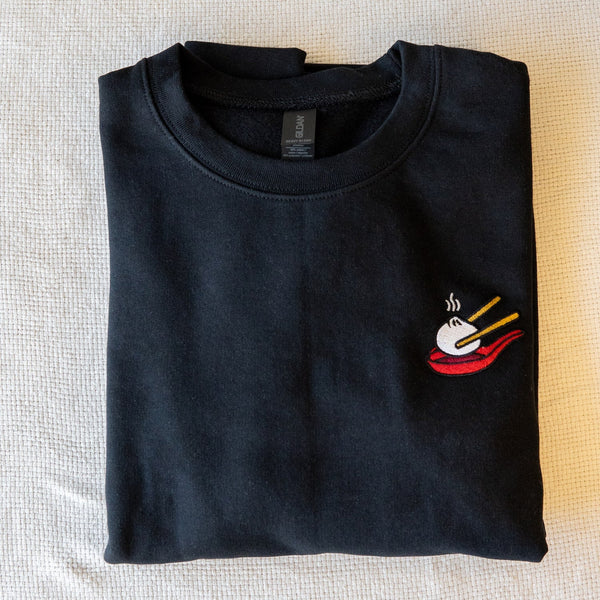 Xiao Long Bao Embroidered Sweatshirt / Imperfect (Final Sale) - Ni De Mama Chinese - Inspired Clothing | Black , S