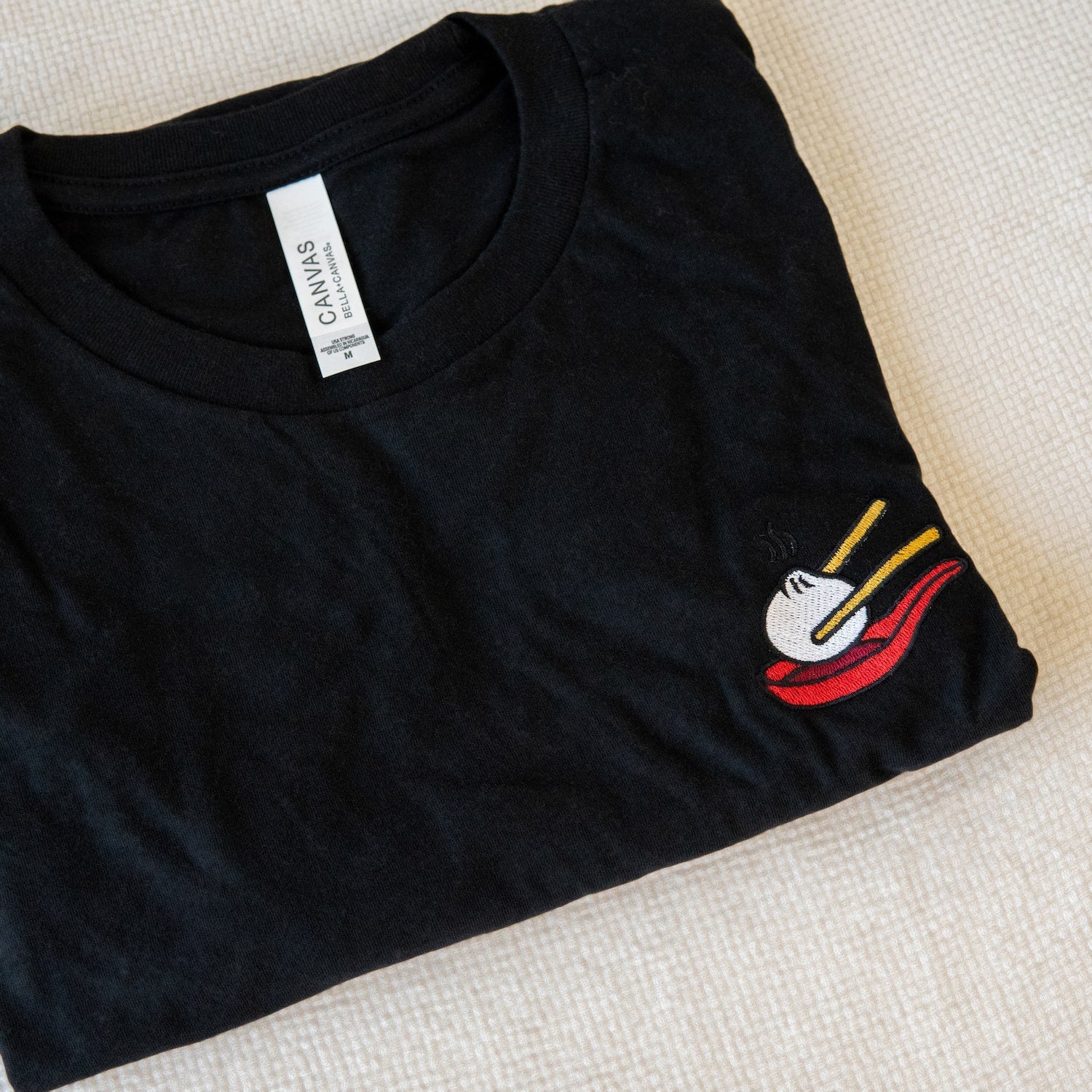 Xiao Long Bao Embroidered T-Shirt / Imperfect (Final Sale) - Ni De Mama Chinese - Inspired Clothing | Black , M