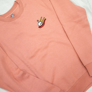 Xiao Long Bao Premium Embroidered Sweatshirt / Sample (Final Sale) - Ni De Mama Chinese - Inspired Clothing | Mauve , S