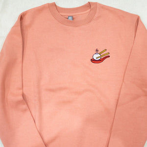 Xiao Long Bao Premium Embroidered Sweatshirt / Sample (Final Sale) - Ni De Mama Chinese - Inspired Clothing | Mauve , S