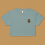 Load image into Gallery viewer, Year of the Dog Embroidered Crop T-Shirt - Ni De Mama Chinese - Inspired Clothing | Teal , XS
