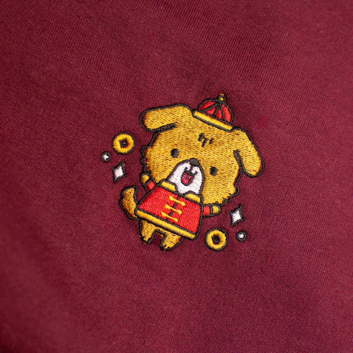 Year of the Dog Embroidered Sweatshirt / Sample (Final Sale) - Ni De Mama Chinese Clothing