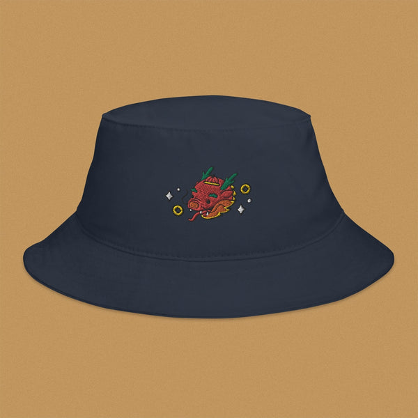 Year of the Dragon Embroidered Bucket Hat - Ni De Mama Chinese Clothing