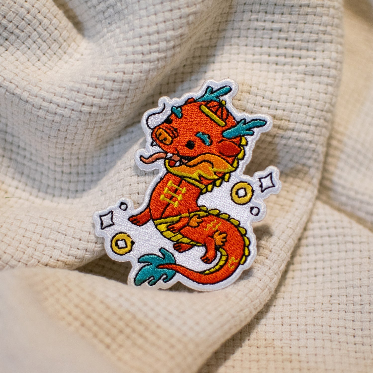 Year of the Dragon Embroidered Patch - Ni De Mama Chinese Clothing