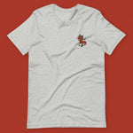 Load image into Gallery viewer, Year of the Dragon Embroidered T-Shirt / Imperfect (Final Sale) - Ni De Mama Chinese - Inspired Clothing | Heather Grey , L
