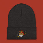 Load image into Gallery viewer, Year of the Fire Horse Embroidered Beanie - Ni De Mama Chinese - Inspired Clothing | Heather Charcoal ,
