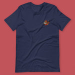 Load image into Gallery viewer, Year of the Fire Horse Embroidered T-Shirt - Ni De Mama Chinese - Inspired Clothing | Navy Blue , XS

