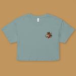 Load image into Gallery viewer, Year of the Horse Embroidered Crop T-Shirt - Ni De Mama Chinese - Inspired Clothing | Teal , XS
