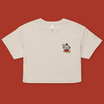 Load image into Gallery viewer, Year of the Monkey Embroidered Crop T-Shirt - Ni De Mama Chinese - Inspired Clothing | Cream , XS
