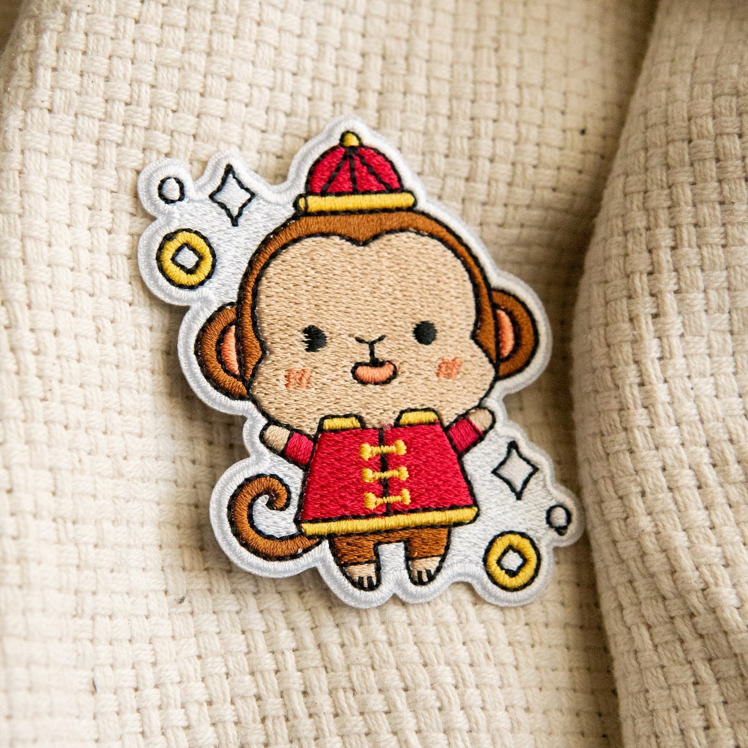 Year of the Monkey Embroidered Patch / Imperfect (Final Sale) - Ni De Mama Chinese - Inspired Clothing | ,