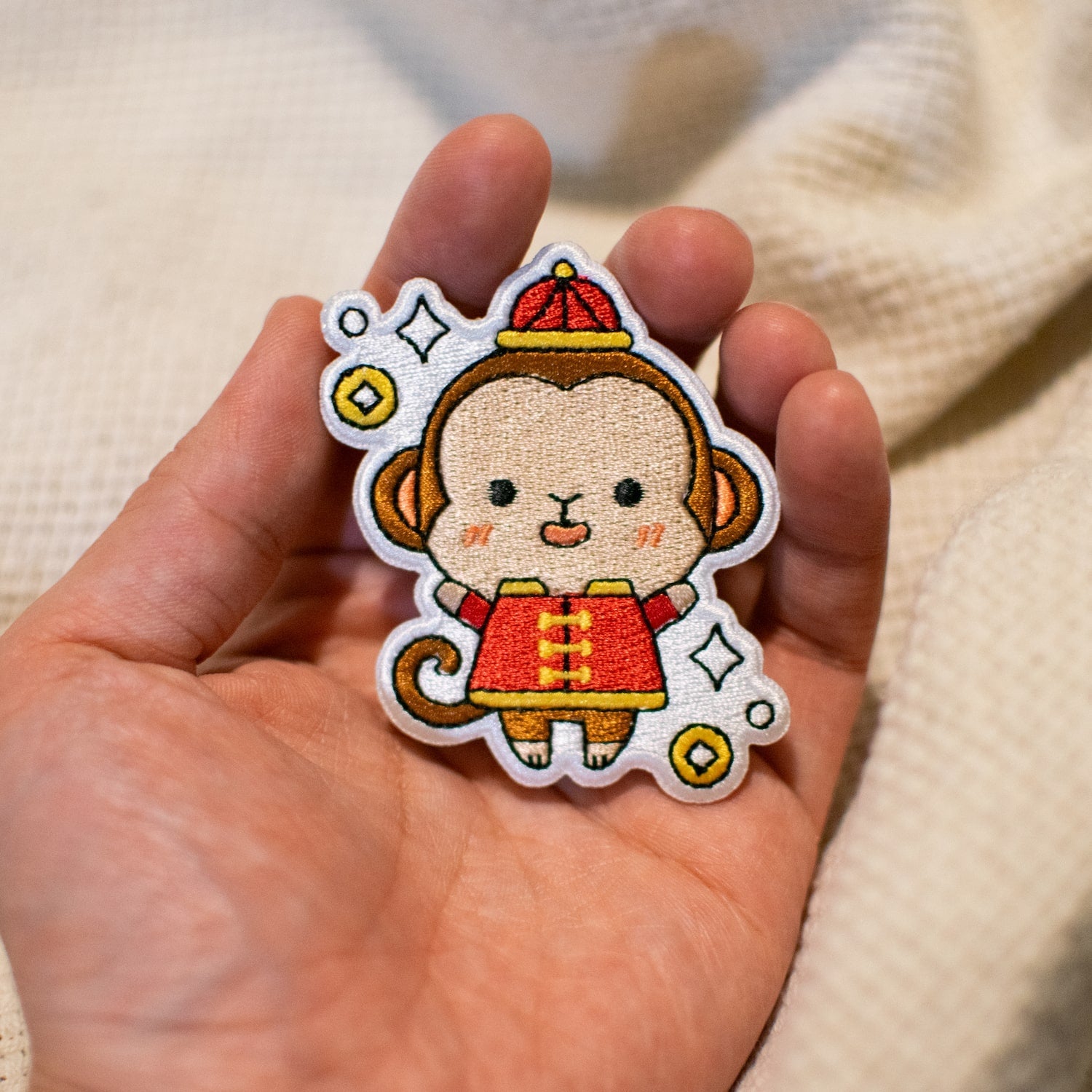 Year of the Monkey Embroidered Patch - Ni De Mama Chinese - Inspired Clothing | ,