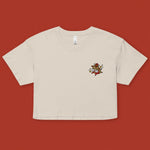 Load image into Gallery viewer, Year of the Ox Embroidered Crop T-Shirt - Ni De Mama Chinese - Inspired Clothing | Cream , XS
